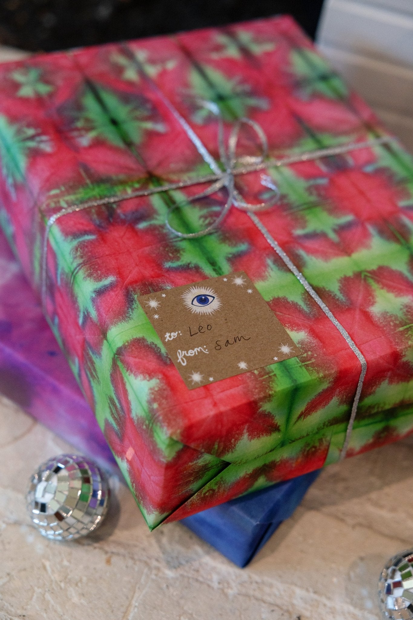 Tie Dye Holiday Gift Wrap