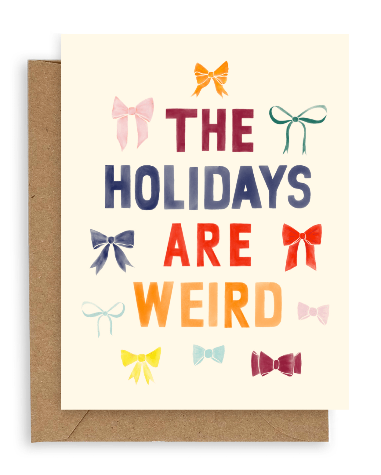 Rainbow Bows Weird Holidays Card
