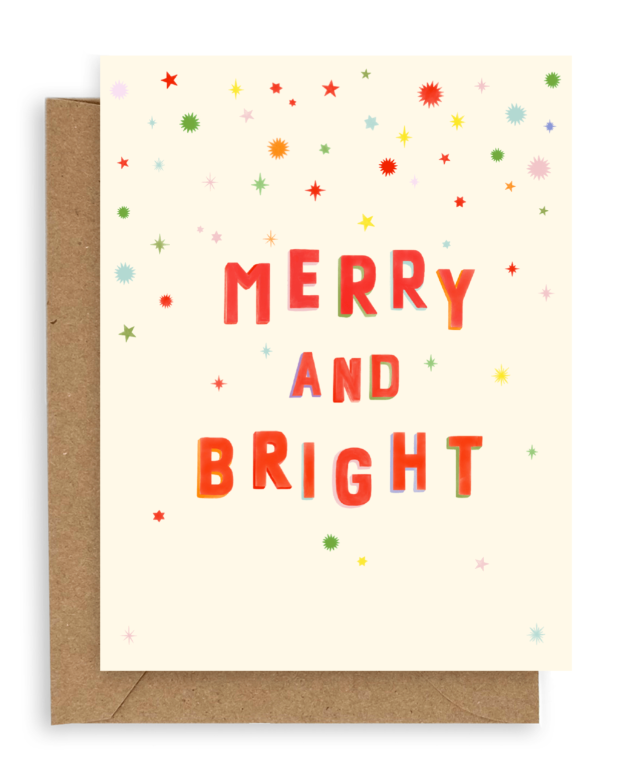 Rainbow Stars Merry and Bright Card