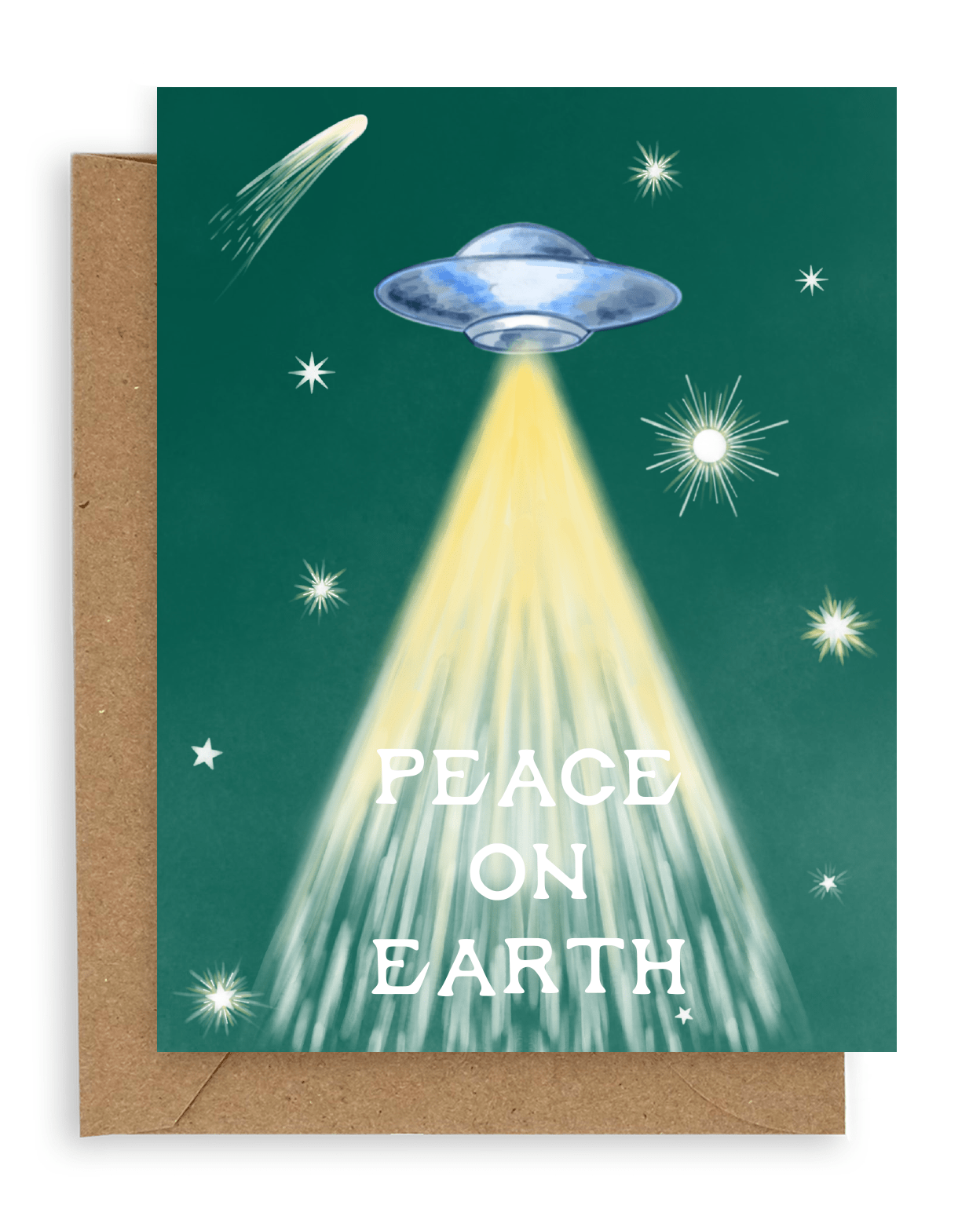 UFO Green Peace on Earth Card