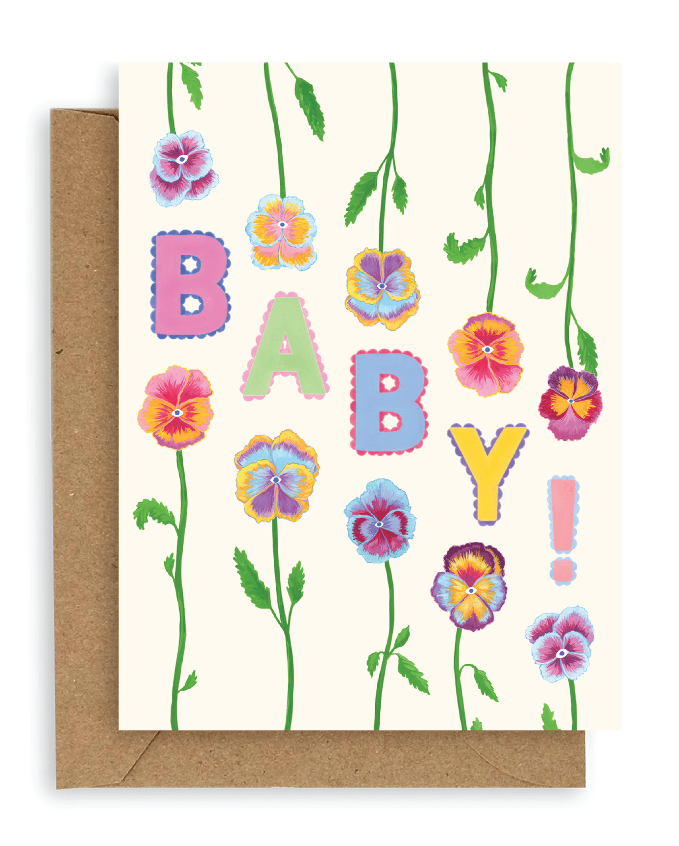 Pansies Baby Card