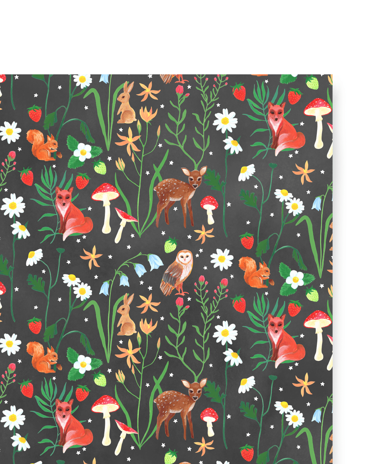 GRAPHICS & MORE Forest Animals Pattern Moose Bear Wolf Raccoon Birds Gift  Wrap Wrapping Paper Rolls