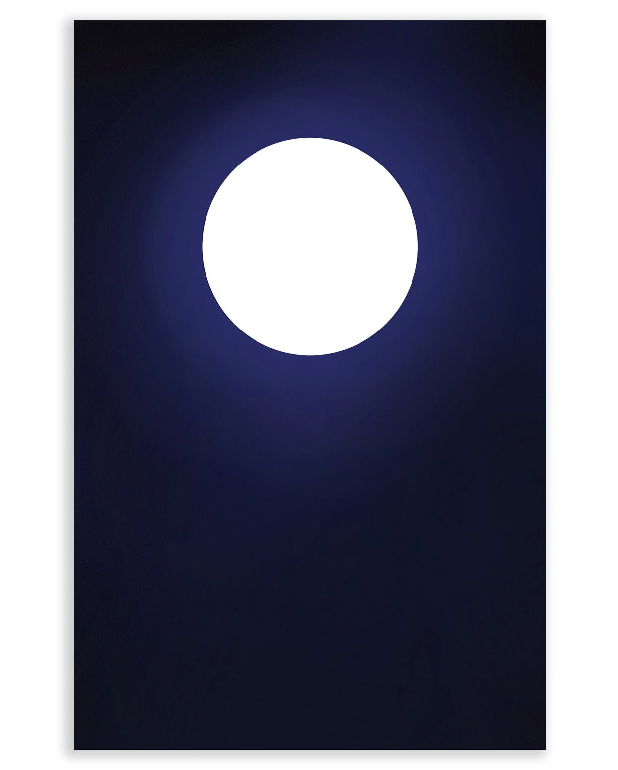Full moon against a dark blue background.