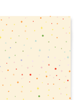 Rainbow colored stars of various shapes and sizes printed on a cream background.