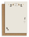Adelfi monogram "Z" notecard with kraft envelopes on a white background.