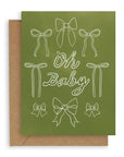 Olive Bows Baby Card