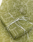 Olive Bows Gift Wrap