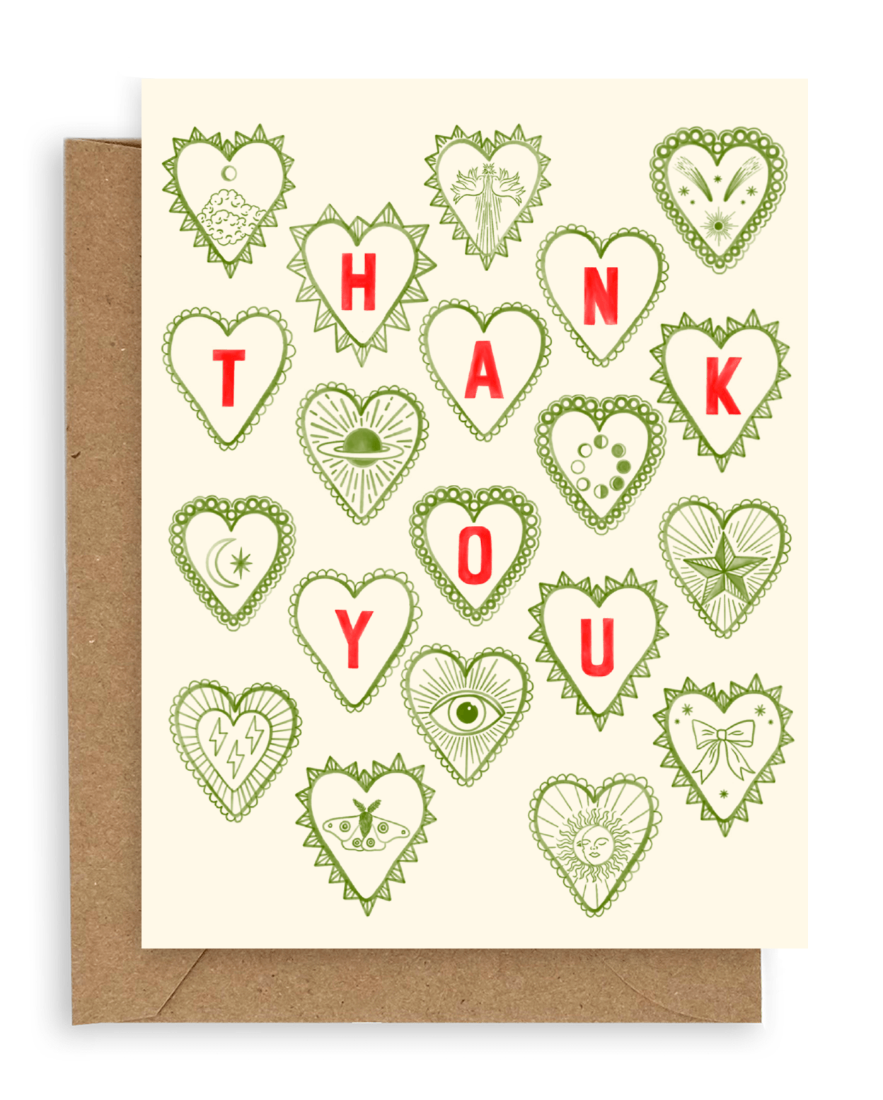 Heart Charms Thank You Card