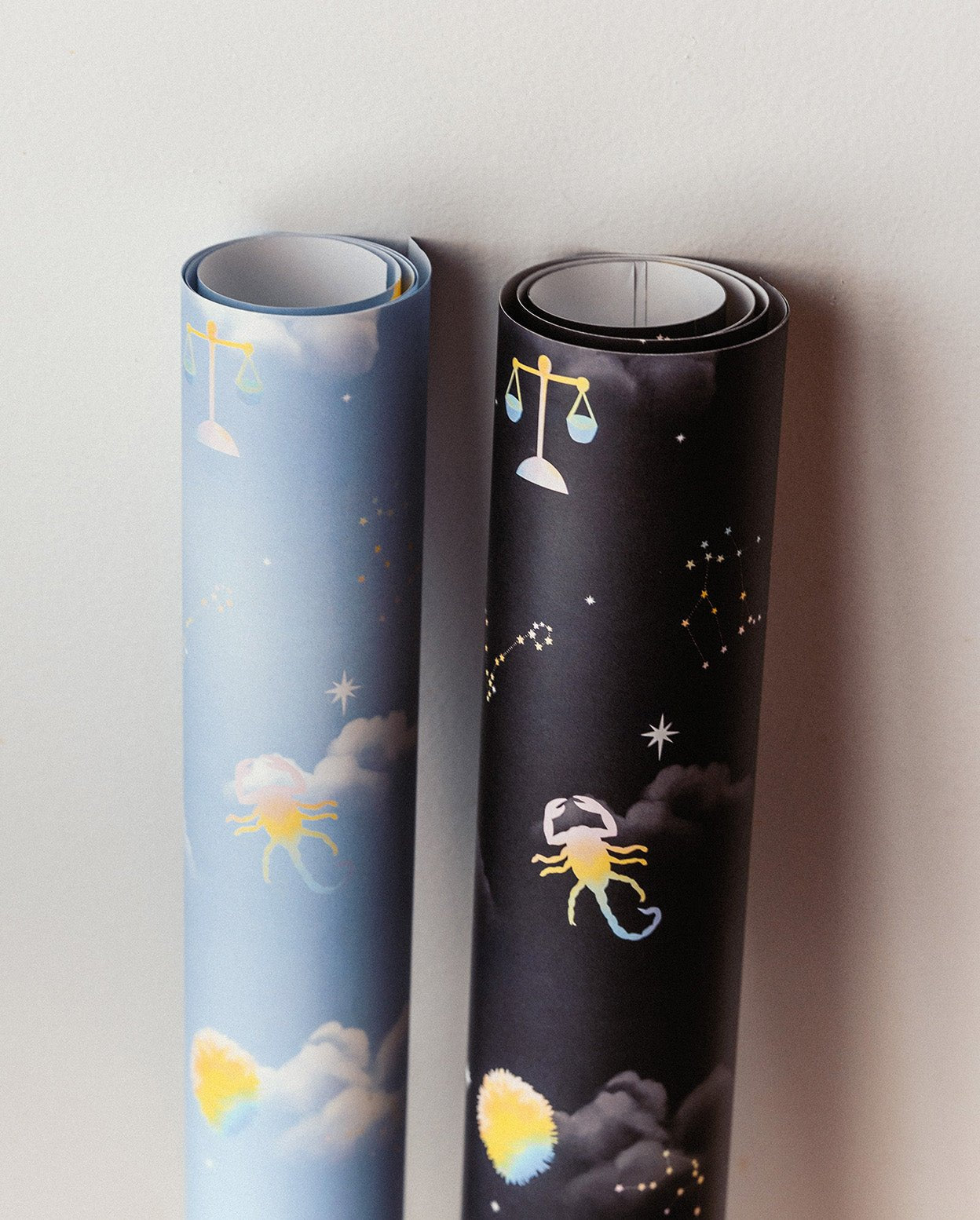"Day" and "Night" astrological sign horoscope gift wrap.