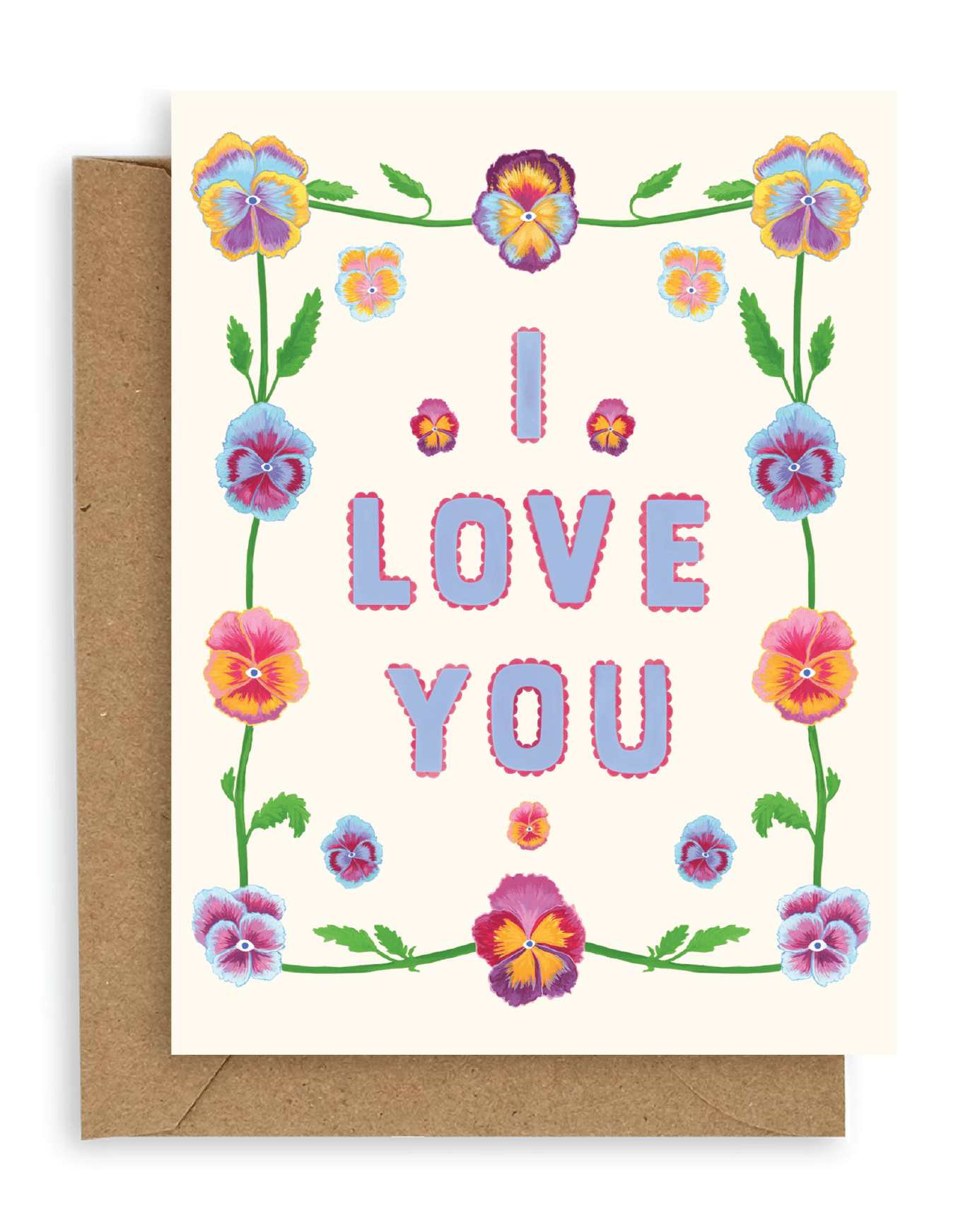 Pansies I Love You Card