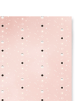 One sheet of gift wrap with a pale pink background, scattered with eclipsed moons and shooting stars.