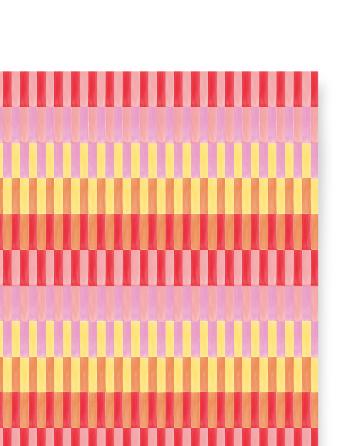 Pink, yellow, red, and orange alternating stripes.